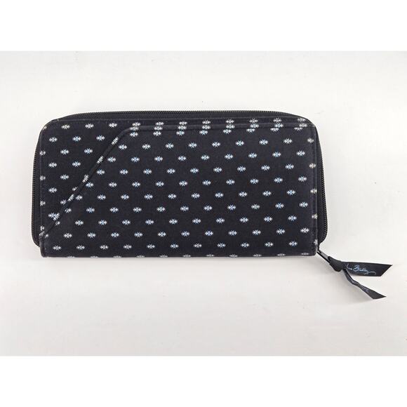 Vera Bradley Retired Classic Dark Blue Travel Organizer Wallet - Picture 1 of 5